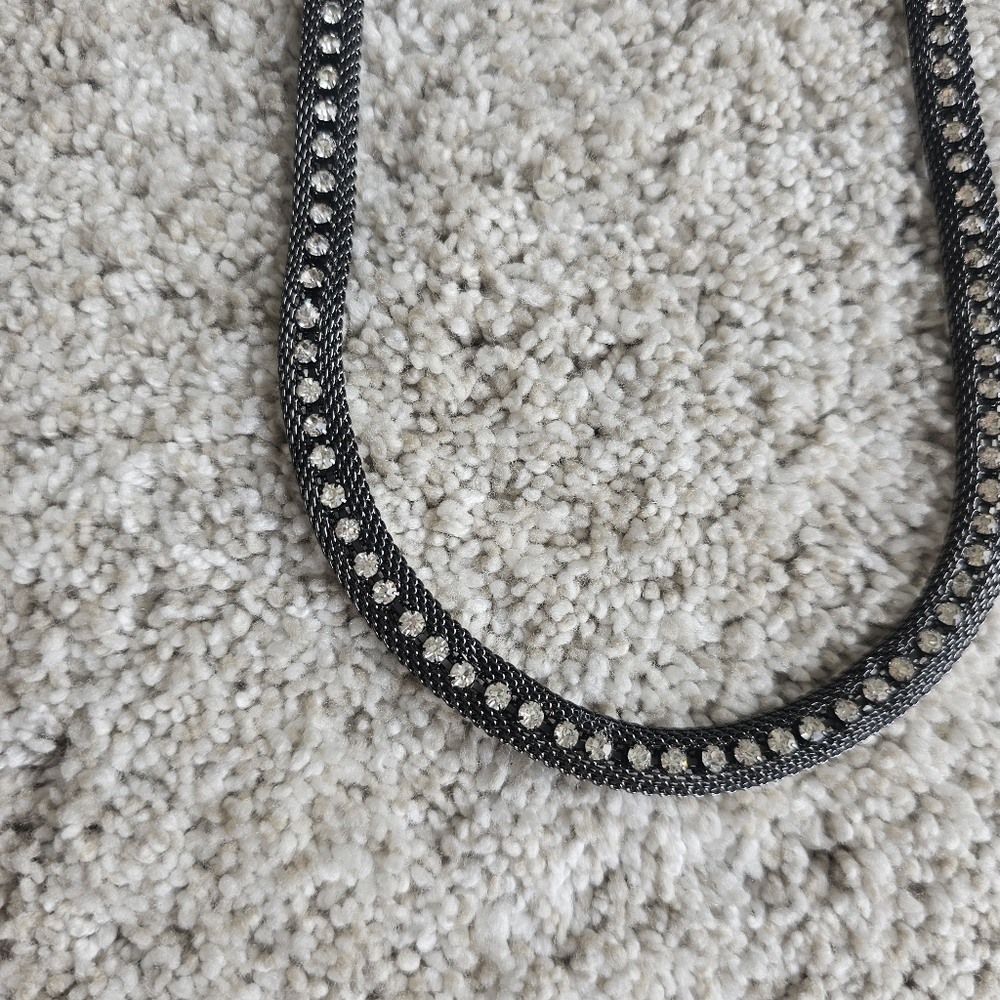Multi way silver weave rhinestone necklace - Picture 3 of 7